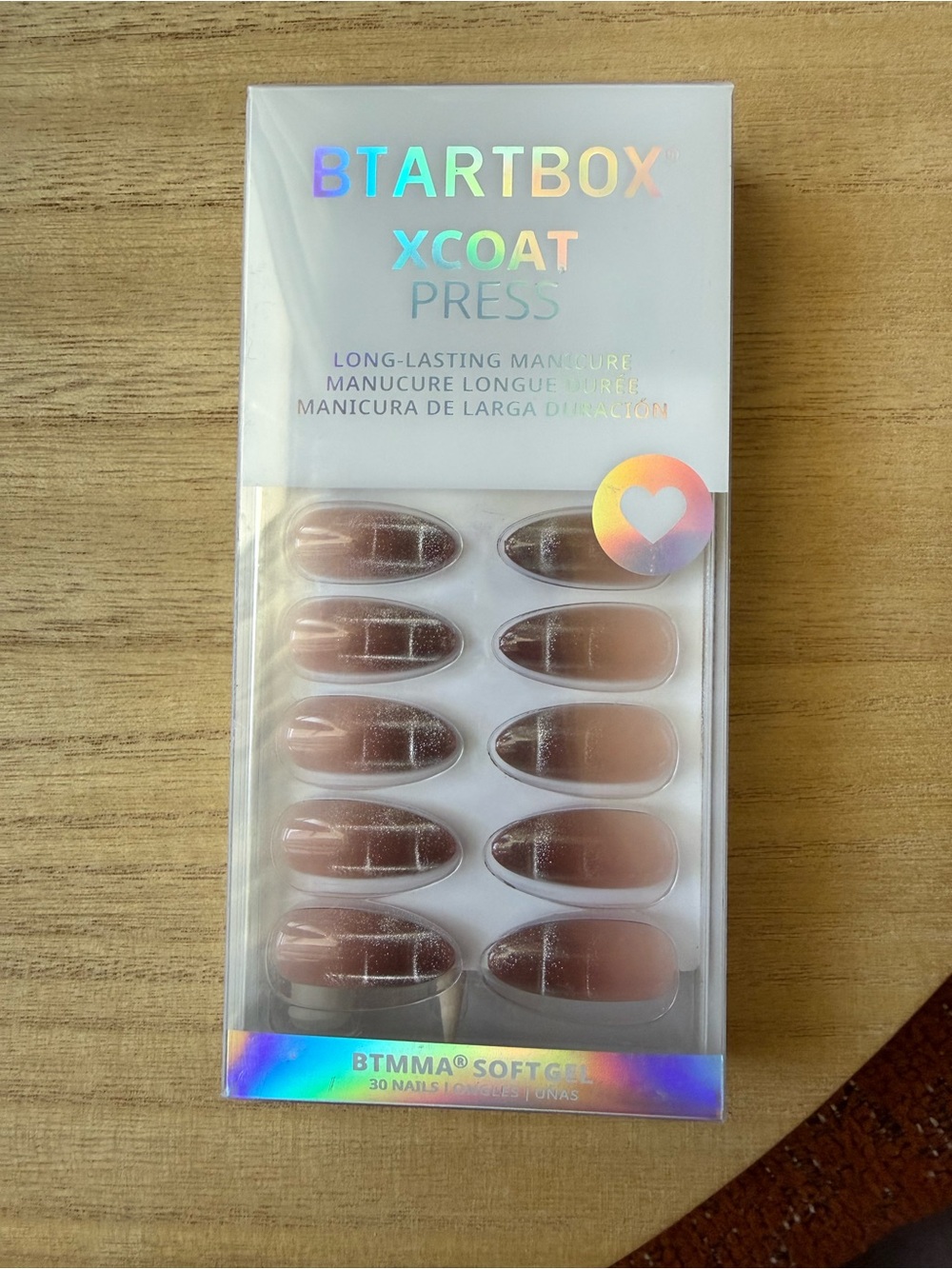 BT ARTBOX XCOAT Press-On Nails — Brown Soft Gel Manicure